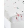 VERTBAUDET Fitted Sheet for Girls "Unicorns" White Printed 90 x