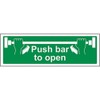 V Safety Push Bar To Open Door Sign - 300mm