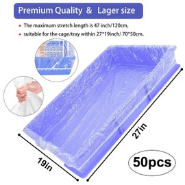 upcessory 50 pcs Disposable Cage Liners, Clear Plastic Rabbit Cage Liner Bag, Universal Toilet Film for Bunny, Hamster, Totoro, Hedgehog, Guinea Pig and Small Animals.