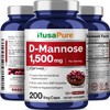 NusaPure D-Mannose 1500 mg per Serving - 200 Vegetarian Capsules