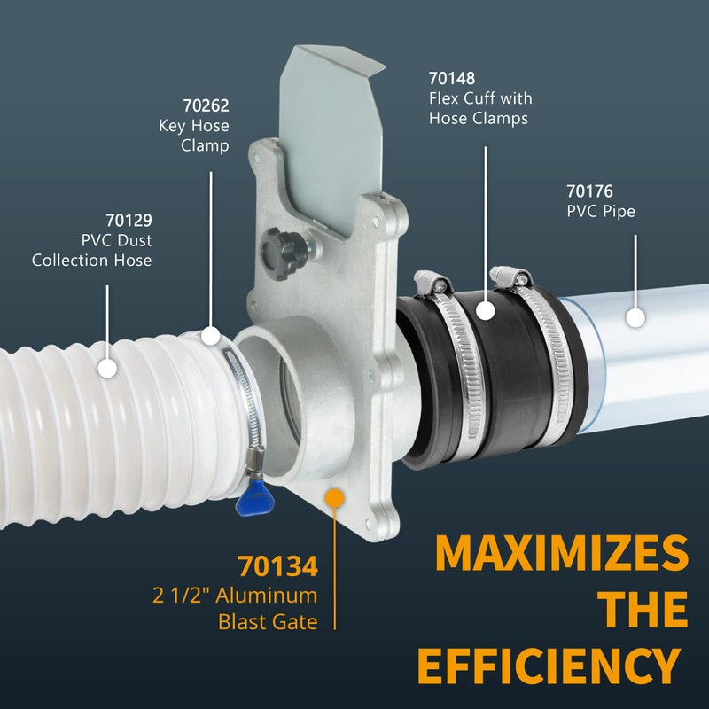 POWERTEC 70134-P6V 2-1/2-Inch Blast Gate for Vacuum/Dust Collector, 6 PK