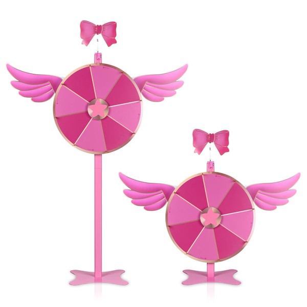 WinSpin 24" Dual Use Prize Wheel Pink Angel Prize Drop