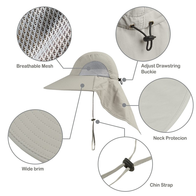 Outdoor Sun Hat for Men with 50+ UPF Protection Safari