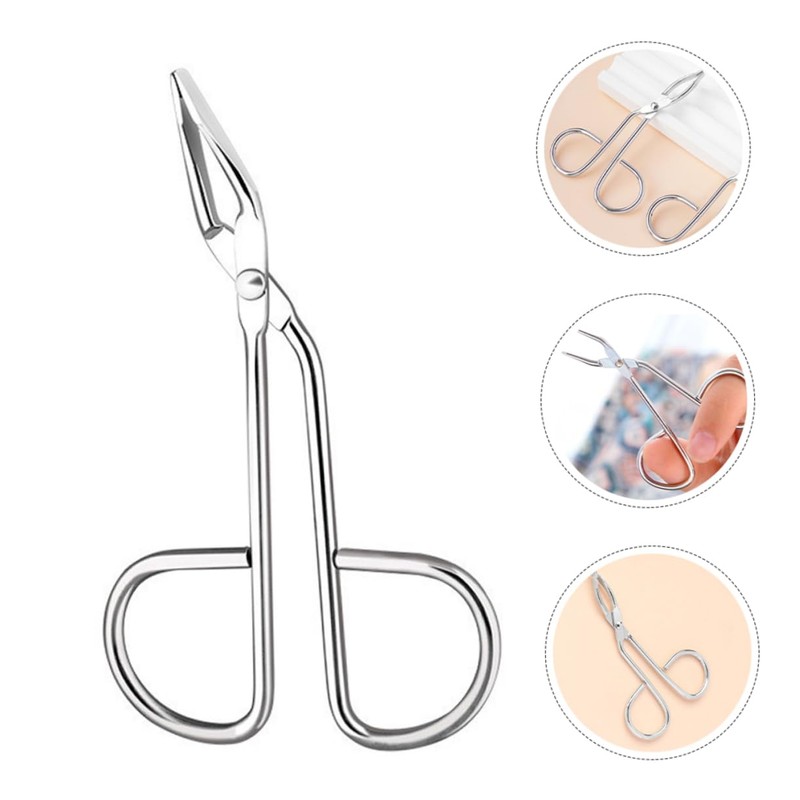 SAFIGLE 2PCS Stainless Steel Eyebrow Tweezers Angled and Scissor Handle