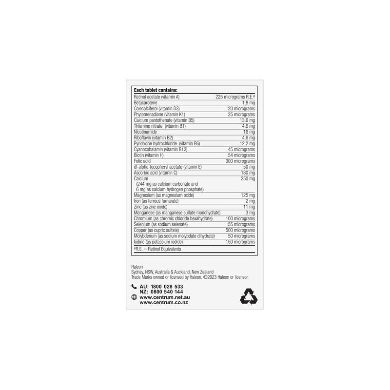 Centrum For Men 50+ 60 Tablets