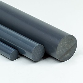 PVC Round Rod Diameter 12 mm Grey Plastic Rod Length 900 mm PVC-U Round Material Cut to Size
