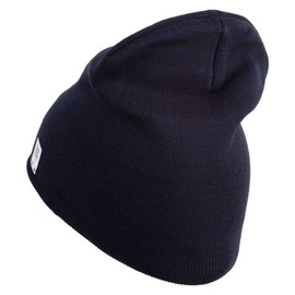 US Marine Veteran Flag Symbol Embroidered 8 Inch Short Beanie Made in USA - Navy OSFM