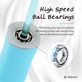 FEECCO Jump Rope for Kids, Pink and Blue Jump Ropes for Boys and Girls, Adjustable Rope for Children, with Premium Quality Ball Bearings, Robust Handles