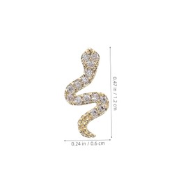 OHPHCALL Snake Nail Art Accessories 3D Alloy Snake Nail Rhinestones Gothic Retro Jewelry
