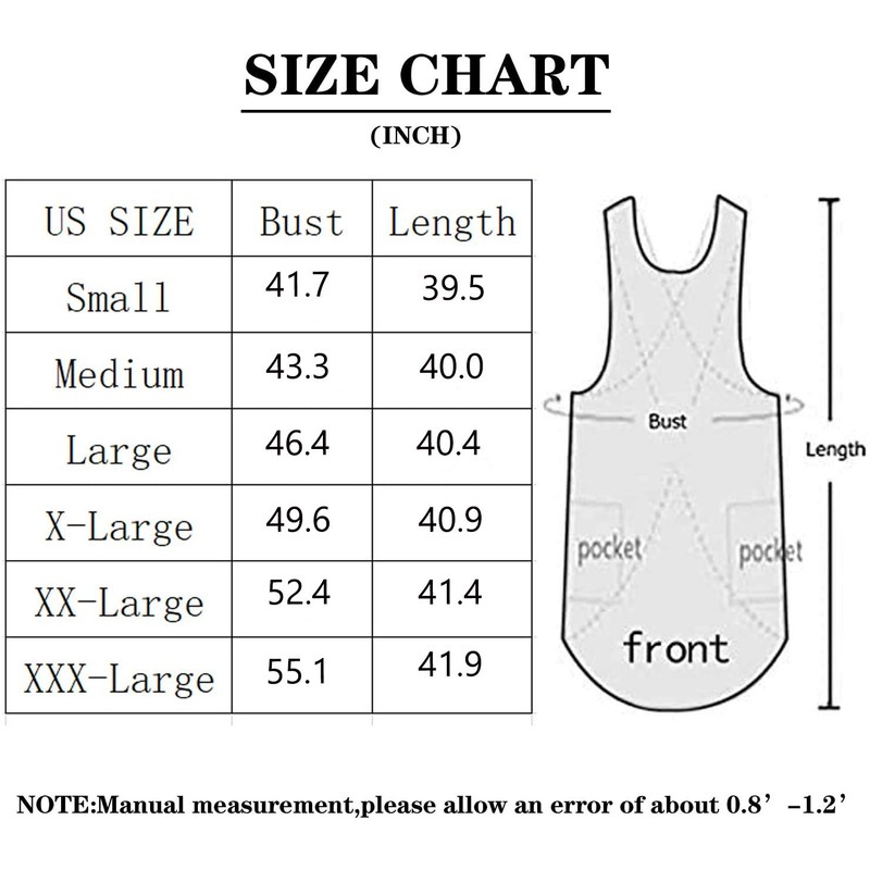 WROLEM Women's Cross Back Pinafore Apron with Large Pockets Home