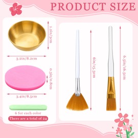 Teenyyou 48 Pcs Esthetician Supplies for Facials Set 6 Gold Facial Bowls 6 Brushes 6 Flat Brushes 24 Compressed Sponges Face Mask Cosmetic Applicators for Women Mask Mixing Tools Kit