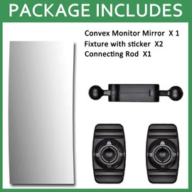 Acrylic Wide Angle Rear View Mirror for Cubicle Desk Computer PC Monitor to See Behind You, Stick-on Convex Mirror for Office Work Car Personal Safety and Security Decor Accessories - 1 Pack