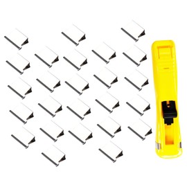 CAXUSD 3 Sets One-Hand Operation Paper Clipper Office Stapler Clips Clam Clip Refill for School
