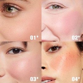 PHOFAY Soft Pinch Glitter Powder Blush, Glow Blush Cosmetic, powder blush Makeup peach, Blend Lightweight Gifts:_( 03+04 ) SHINE HOPE + SOFT PEACH