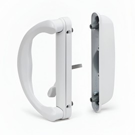 G.A.S Hardware Involute Sliding Patio Handle - Handle Replacement Set for Patio Glass Repair | Sliding Door Pull Handle Fits 4-15/16" Hole Spacing (White)
