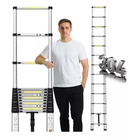 Bowoshen 5m Escalera Telescópica De Acero Inoxidable Soporta 180 Kg