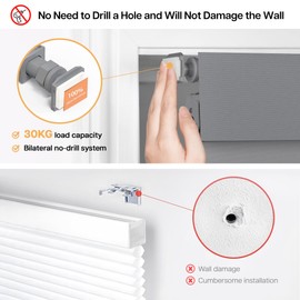 LazBlinds No Drill Blinds for Indoor Windows, Blackout Roller Shades, Cordless Window Blinds, Thermal Insulated Fabric UV Protection, for in Home and Office, 31.5" W x 72" H, Grey