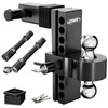 Adjustable Trailer Hitch for 2-Inch Receiver-8-Inch Drop/Rise,2" & 2-5/16" Ball