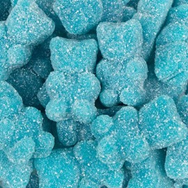 90 Pcs Blue Candy Blueberry Sugar Coated Gummy Bears (1 lb)