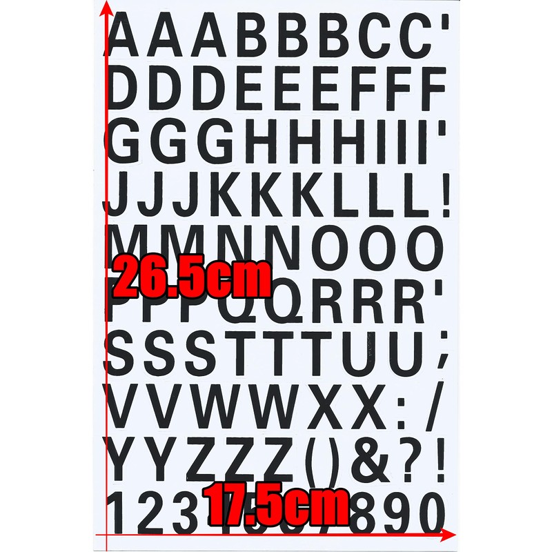 XIAXIN Waterproof PVC Alphabet Number Stickers Set Weatherproof Waterproof Roman
