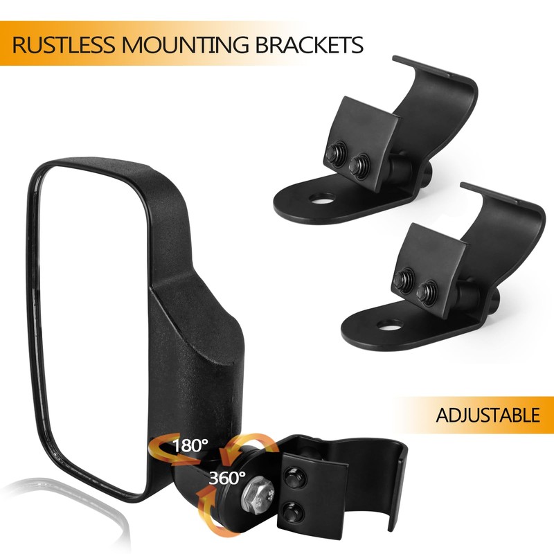 UNIGT UTV Rear Side View Mirrors Compatible with 2015+ Polaris