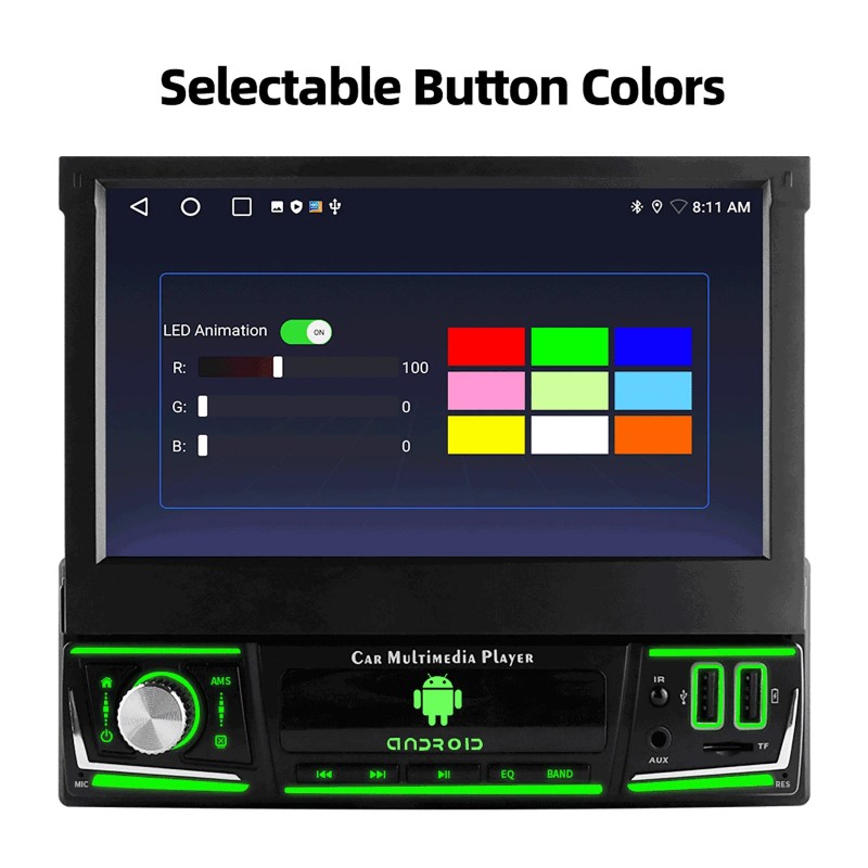 ESSGOO 7" Flip Out Stereo Car Radio Single 1 Din