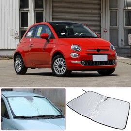 Sun Protection Car Windscreen Suitable for Fiat 500 2010-2022, Front Glass Parasol Foldable, UV Protection Car Sun Visor for Windscreen for Fiat 500 Accessories