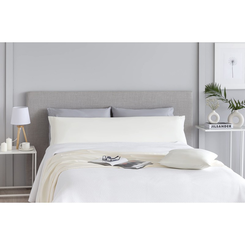 Todocama Pair of Pillow Cases Extra Soft Hypoallergenic Beige 135x40cm