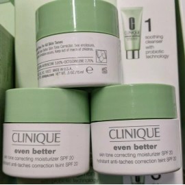 Clinique Lot of 3 CLINIQUE EVEN BETTER SKIN TONE CORRECTING MOISTURIZER SPF 20 .5 OZ/15ML