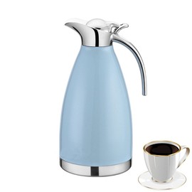 OnePine 2L/68 oz Stainless Steel Double Walled Vacuum Insulated Coffee Pot/Thermal Carafe,100% sealed hot and cold dual use，for Coffee,Tea,Milk,Beverage etc （Blue）
