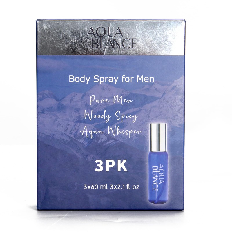 AQUA BLANCE Body Spray For Men, 2.1 Fl Oz/60 ML,