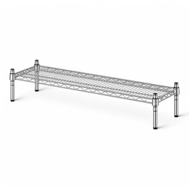 Mix.Home 14" x 36" x 8" Chrome Wire Dunnage Rack, Heavy-Duty Adjustable Storage Rack, Commercial-Grade Shelving Unit for Kitchen, Garage, or Warehouse, Wire Shelving Unit, 1 Tier Storage Shelf
