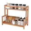 Ufine 2 Tier Bamboo Spice Rack Organizer Kitchen Countertop Storage