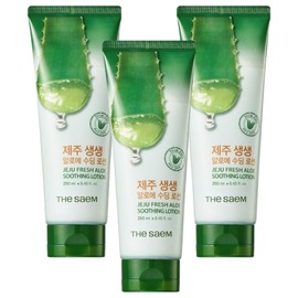 The Saem Jeju Fresh Aloe Soothing Lotion, 250ml, 3 pieces / 더샘 제주 생생 알로에 수딩 로션, 250ml, 3개