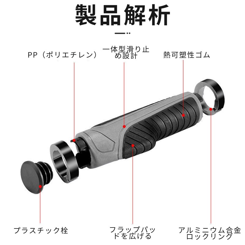 REYLNXR Dark Gray 2pcs Bicycle Grips for Anatomical Engineering Comfort