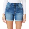 WallFlower Women's Sassy 5-Inch Midi Denim Shorts High-Rise Insta Soft