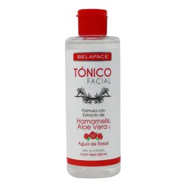Belaface tónico hamamelis + aloe, purifica y calma la piel día y noche