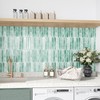 VEELIKE Long Hexagon Peel and Stick Tile Backsplash Green Back