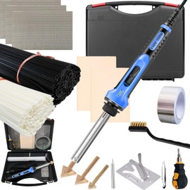 Plastic Welder - 110V-100W Plastic Welding Kit With 100 Plastic Rods, 3 Tips, 3 Wire Mesh, 2 Sandpaper, 1 Aluminum Foil Tape, 1 Stand, 1 Metal Brush, 1 Screwdriver for Bumper Kayak Repair