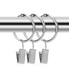 KEILEOHO 100 PCS 32mm Curtain Ring with Clip, Metal Curtain