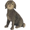 Sandicast Small Size Brown Labradoodle Sculpture, Sitting