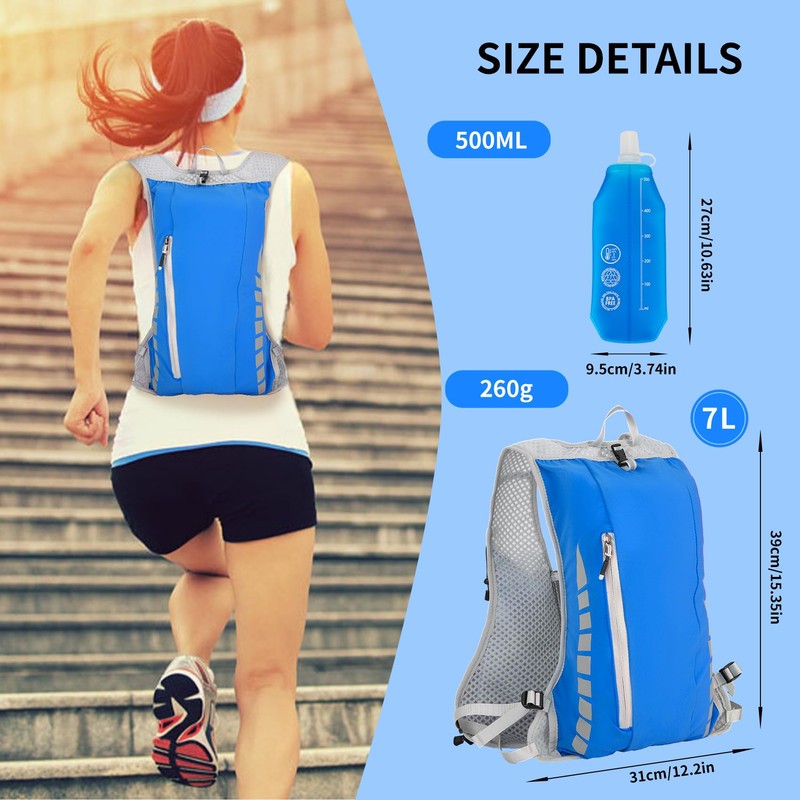 Hydration Running Vest for Women Men,Lightweight Breathable Reflective Hydration Pack