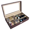 AUTOARK Leather 6 Watch Box Jewelry Case and 3 Piece