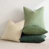 MIULEE Natural Green Pillow Covers 18x18 Inch Set of 4