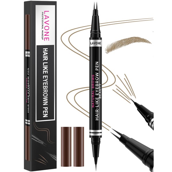 Eyebrow Pencil, 2-in-1 Waterproof Eyebrow Pen, with 2 Tip Microblading