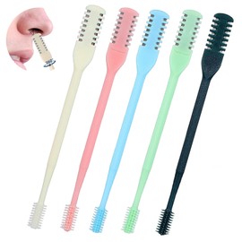 Nasal Hair Cutter, Double Sided Nose Hair Knife, 360° Nostril Hair Remover Tool, Nose Hair Trimmer for Men Women, with Soft Cleaning Brush (Multicolor)