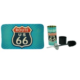 unbekannt Route 66 2-Piece Bath Mat with Toilet Brush