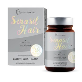 Sinasil Hair - For Hair, Skin and Nails - With Cynatine HNS Keratin, Collagen, Biotin, Zinc & Vitamin E - 60 Capsules for 1 Month