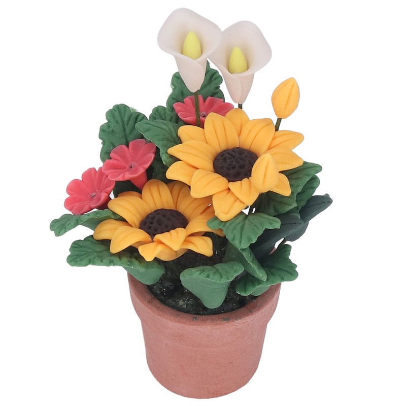 1:12 Miniature Dollhouse Plants Hand Crafted High Simulation Mini Potted