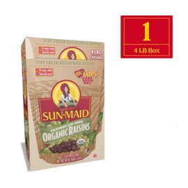 Sun-Maid Organic Raisins - Dried Fruit Snacks Healthy snacks for kids - 64oz (Split Into 2 Resealable Bag of 2 LBS Each, Total of 4 LBS)